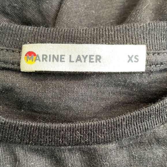 Marine Layer Swing Tee Black Modal Cotton Knit Crewneck Short Sleeve XS - Picture 7 of 9